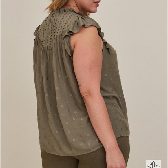 Torrid‎ Eyelet Ruffle Sleeve Top - Picture 2 of 8